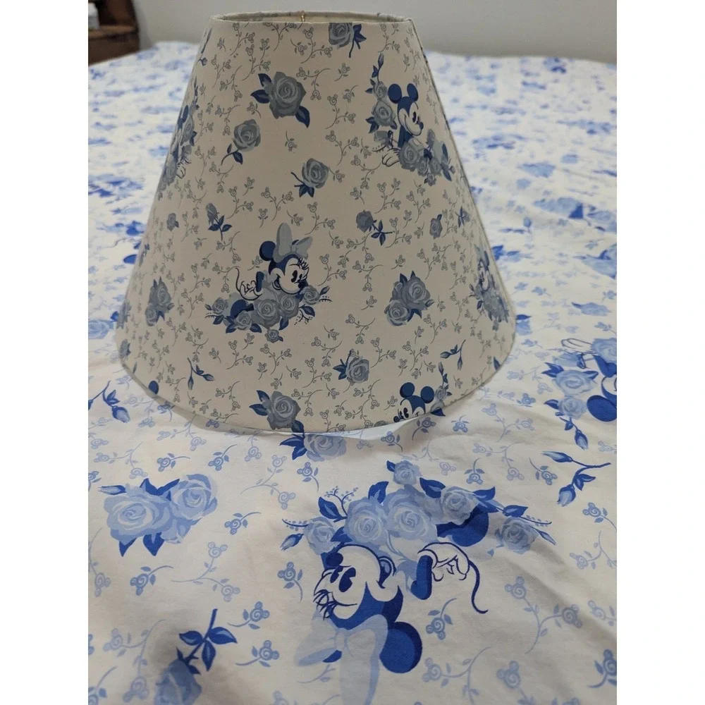 VTG Disney Mickey Mouse Blue‎ Floral Rose Comforter Portugal Cotton Cottagecore